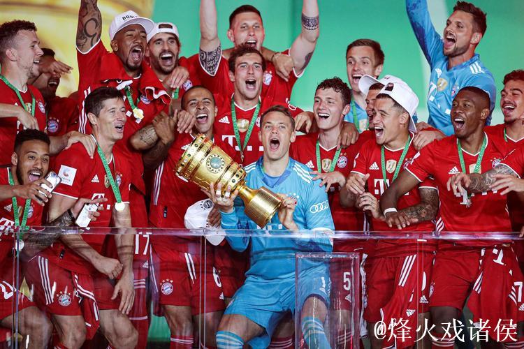 德国杯-莱万梅开二度 拜仁4-2击败勒沃库森夺双冠王